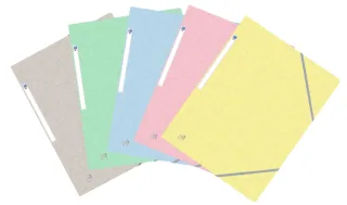 Oxford Top File+ Carpeta de Gomas 3 Solapas - Colores Pastel - Resistente y Duradera - Ideal para Organizar Documentos - Practica y Funcional · Pack de 10 uds.