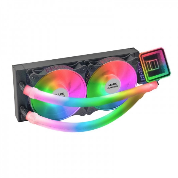Mars Gaming ML-ULTRA240 Kit de Refrigeracion Liquida - Iluminacion ARGB 360º - Bomba OPTI-CHAMBER 3rd GEN - TDP 500W - Compatibilidad Universal - Ventiladores Silenciosos - Color Negro