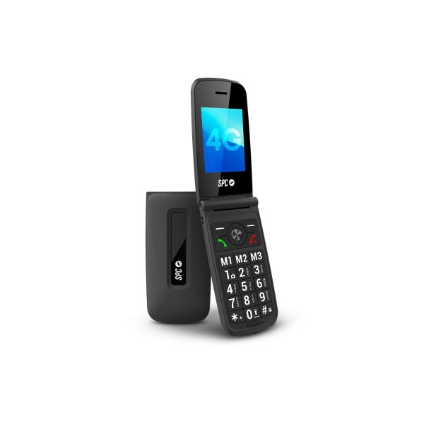 SPC Titan 2 Telefono Movil 4G para Mayores con Tapa - Pantalla 2.4" Cristal Antirayaduras - Teclas XL con Voz - Timbre Extra Alto 104 dB - Boton SOS e ICE - Smart Help - Resistencia IP44 - U