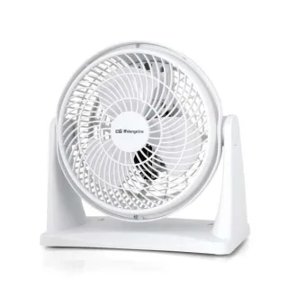 Orbegozo BF 0128 Ventilador Box Fan - Refresca tu Espacio con Comodidad y Versatilidad - 2 en 1 de Mesa y Pared - Aspas de 23cm - Potencia 30 W - Cabezal Orientable - Asa de Transporte - 2 V