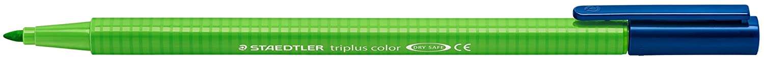 Staedtler Triplus Color 323 Rotulador de Punta Fina - Trazo 1mm Aprox - Tinta Base de Agua - Color Verde Amarillo · Pack de 10 uds.
