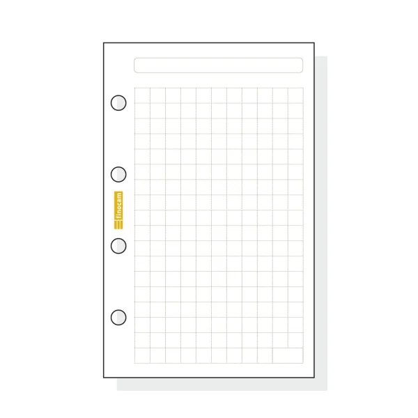 Finocam C140 Recambio para Agendas Classic - Cuadriculado - Formato 601 - 56x89x5mm - Color Blanco