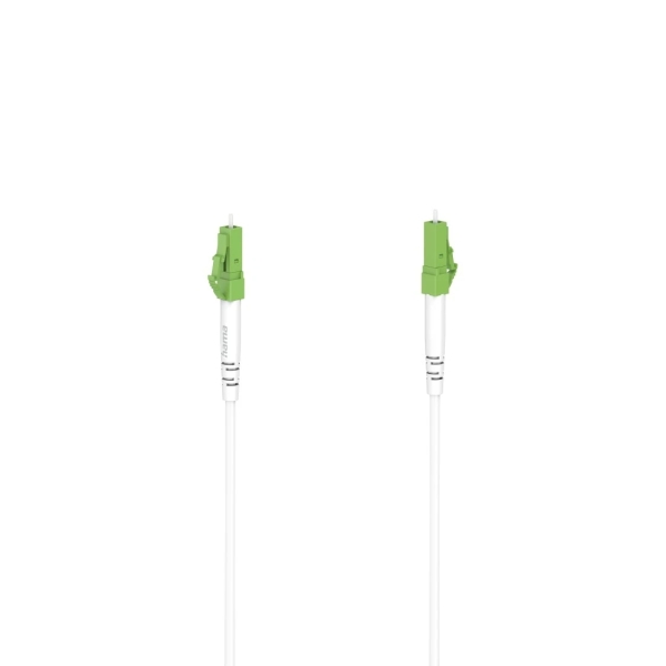 Hama Essential Cable de Fibra Optica Monomodo - Longitud 3m - Transmision hasta 10Gbit/s - Conector LC/APC - Color Blanco