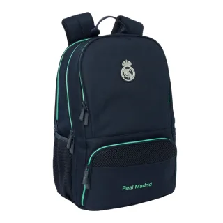 Safta Real Madrid 2ª Equipacion 25/26 Mochila para Portatil hasta 14.1" - Cierre Raqueta de Padel - Portabotellas - Zapatillero - Rejilla Transpirable - 21.40L - 300x170x420mm - Color Azul M