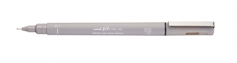 Uni-ball PIN01-200 Rotulador Calibrado - Punta Poliacetal 0.1mm - Tinta Pigmentada Resistente al Agua y Luz - Color Gris Claro · Pack de 12 uds.