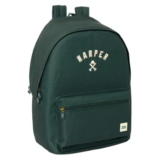 Safta Harper and Neyer Green Mochila para Portatil hasta 15.6" - Antirrobo - Conector USB - Base Acolchada - Hombreras Ergonomicas - Asa Superior - 24.55L - 310x180x440mm - Color Verde Oscur