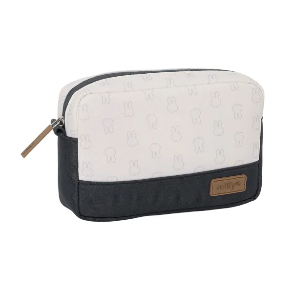 Safta Miffy Mum Moon Neceser de 1.43L - Compartimento con Cremallera - Material Reciclable - Repele el Agua - Ideal para Viajes - 200x55x130mm - Color Blanco y Negro