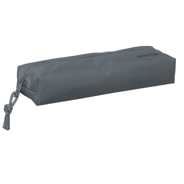 Safta Portatodo - 0.53L - Rectangular - Cremallera - Goma Elastica - 220x70x40mm - Color Gris