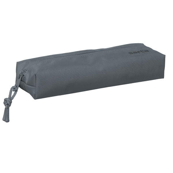 Safta Portatodo - 0.53L - Rectangular - Cremallera - Goma Elastica - 220x70x40mm - Color Gris
