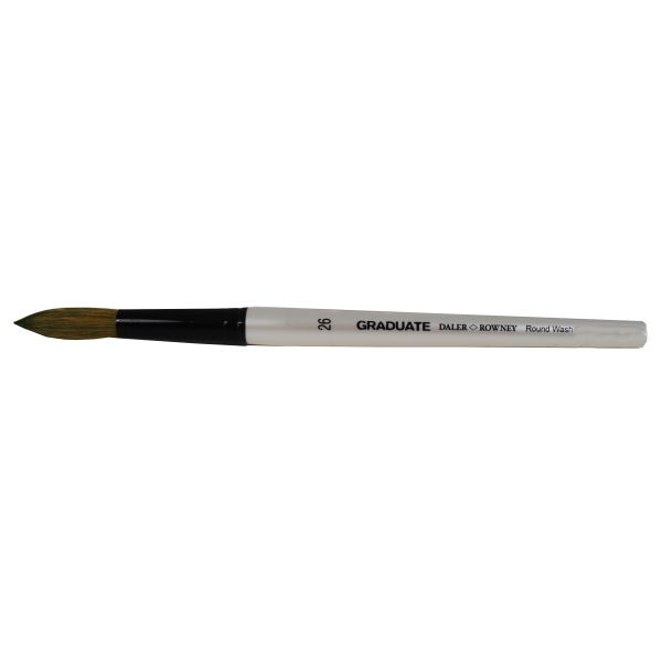 Daler Rowney Graduate Pincel Acuarela - Mezcla de Pelo de Pony y Sintetico - Mango Corto - Redondo Lavis Nº26 · Pack de 3 uds.