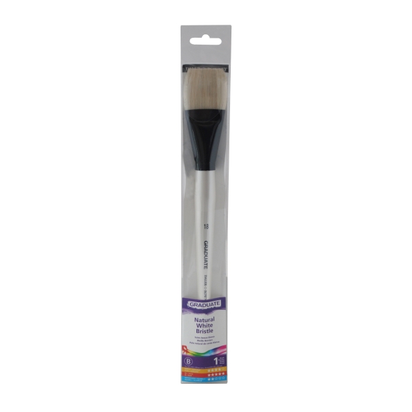 Daler Rowney Graduate Pincel para Oleo - Pelo de Cerda Natural - Mango Largo - Bright - N°18