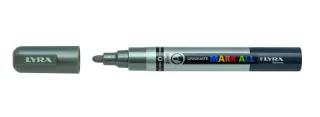 Lyra Mark All Rotulador Permanente - Multisuperficie - Punta Redonda - 2mm - Color Plata · Pack de 6 uds.