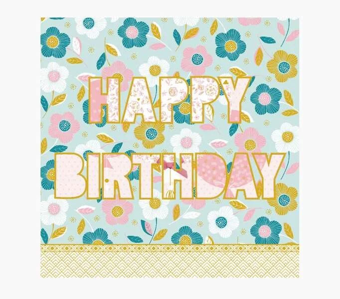 Pictura Tarjeta Arabesque - 16x16cm - Tematica Feliz Cumpleaños - Tarjeta Triptica sin Envoltorio - Incluido Sobre Blanco - Papel con Certificacion FSC