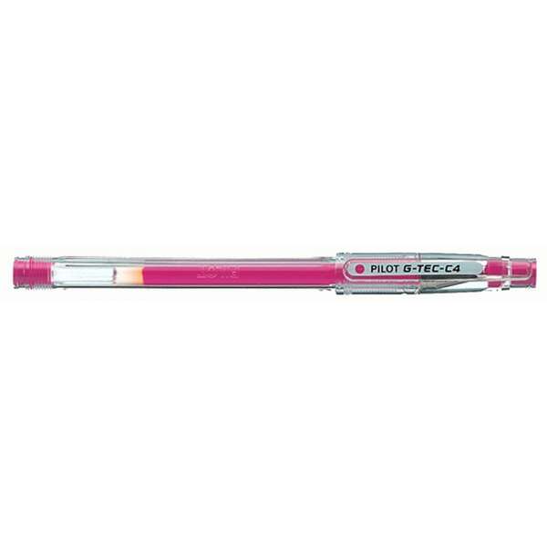 Pilot Boligrafo de Gel G-Tec C4 - Extra Fino - Recargable - Punta de Bola 0.4mm - Trazo 0.2mm - Color Rosa · Pack de 12 uds.
