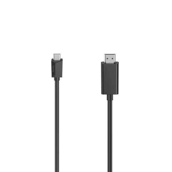 Hama Essential Cable Adaptador de Video - 1.5m - 4K - USB-C Macho - HDMI Macho - Color Negro