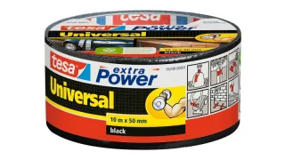 Tesa Extra Power Universal Cinta Adhesiva Americana Multiusos 50mm x 10 Metros - Fuerte Poder de Pegado - Se Rompe Facilmente con la Mano - Resistente a la Intemperie - Color Negro