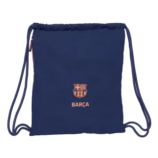 Safta F.C.Barcelona 2ª Equipacion Saco Plano - Bolsillo con Cremallera - Cierre con Cordones - 5L - 350x10x400mm - Color Azul Marino