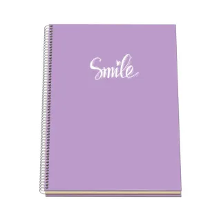 Dohe Serie Pastel Cuaderno con Espiral - Tamaño A4 de 100 Hojas 90gr - Hojas Microperforadas con 4 Taladros - Cuadricula 5mm - Color Morado Pastel