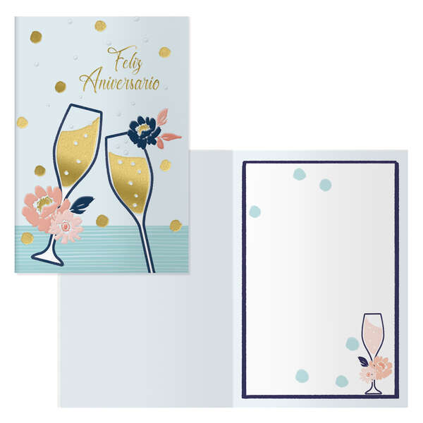 Dohe Brindis Pack de 6 Tarjetas de Felicitacion de Aniversario - 11.5x17cm - Impresas a Todo Color - Estampaciones con Pelicula de Color - Papel Offset Blanco de 300gr - Incluye Sobre de Col