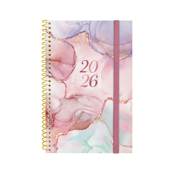 Finocam Design Collection Agenda de Espiral - Anual 2026 - Tapa Ligera - Formato E5 - 124x14x181mm - Semana Vista Horizontal - Color Varios