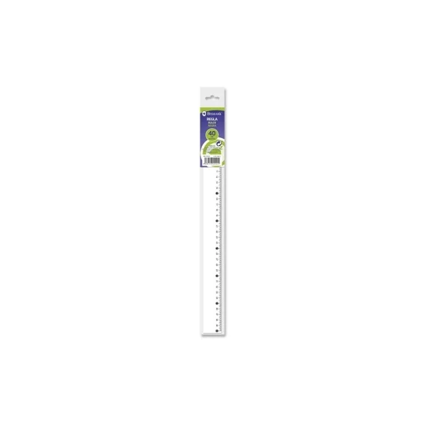 Bismark Regla Milimetrada 40cm - Fabricada en Plastico - Ideal para Colegio - Transparente