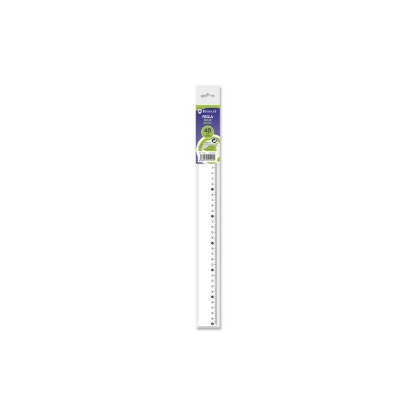 Bismark Regla Milimetrada 40cm - Fabricada en Plastico - Ideal para Colegio - Transparente