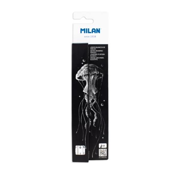 Milan Art Lapices Dibujo - Mina Gruesa Blanca - Redondo de 4mm - Color Blanco · Pack de 3 uds.