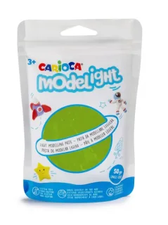 Carioca Modelight Pack de Pasta de Moldear Super Ligera - Elastica y Maleable - Se Seca al Aire - No Ensucia las Manos - Reutilizable con Agua - Color Verde