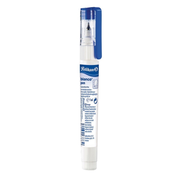 Pelikan Pen Boligrafo Corrector Liquido - Capacidad 7ml - Micropunta de Metal - Secado Rapido - Color Blanco · Pack de 12 uds.