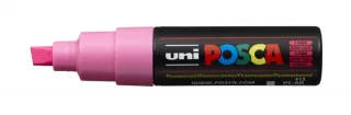Posca PC-8K Marcador de Pintura - Punta Biselada Acrilica 8mm - Tinta Base al Agua - No Permanente - Resistente a la Luz - Ideal para Carteleria y Decoracion - Color Rosa · Pack de 6 uds.