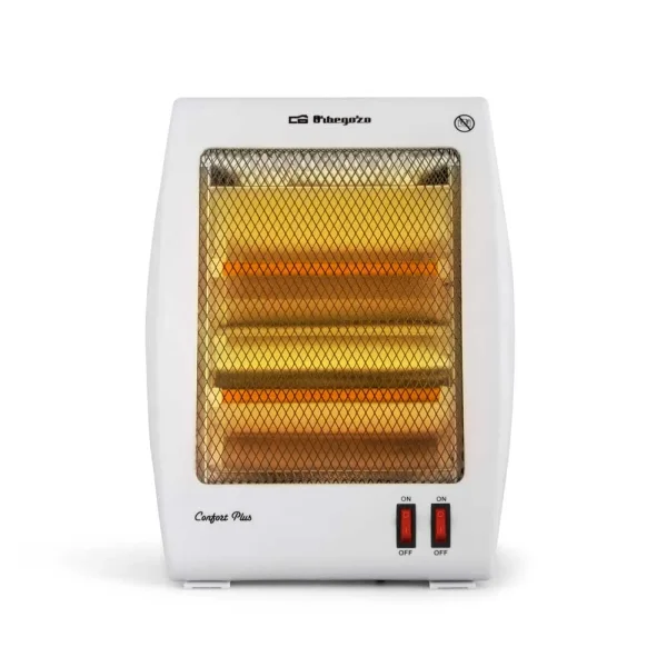 Orbegozo BP 5000 Estufa de Cuarzo - Potencia 800W - Seguridad Antivuelco - 2 Niveles de Calor - Reflector Protegido - Recogecables - Color Blanco
