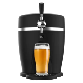Cecotec BeerFlow 5000 Dispensador de Cerveza - 60W - Temperatura Ajustable de 3 a 6°C - Compatible con Barriles de 5L - Bandeja y Asa Extraibles - Indicador LED - Pies Antideslizantes - Colo