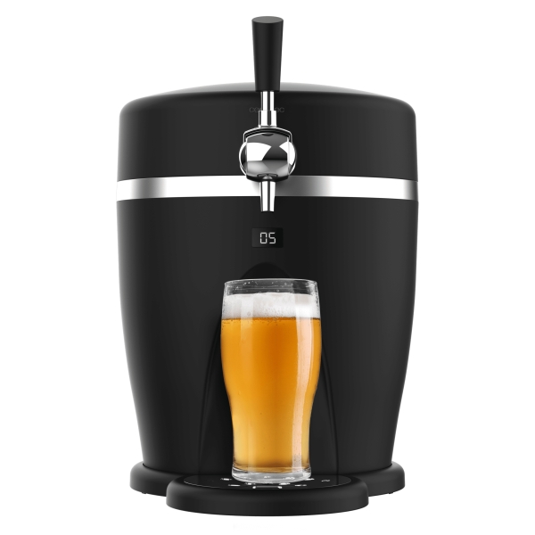 Cecotec BeerFlow 5000 Dispensador de Cerveza - 60W - Temperatura Ajustable de 3 a 6°C - Compatible con Barriles de 5L - Bandeja y Asa Extraibles - Indicador LED - Pies Antideslizantes - Colo