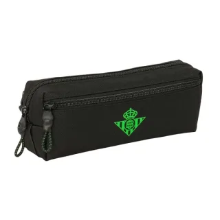 Safta Real Betis Balompie Portatodo - 3 Compartimentos con Cremallera - Goma Elastica - Compacto - 22x8.5x6cm - Color Negro y Verde