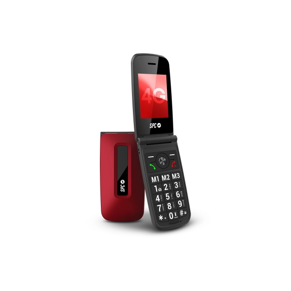 SPC Titan 2 Telefono Movil 4G para Mayores con Tapa - Pantalla 2.4" Cristal Antirayaduras - Teclas XL con Voz - Timbre Extra Alto 104 dB - Boton SOS e ICE - Smart Help - Resistencia IP44 - U