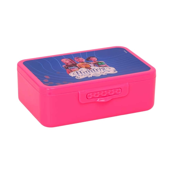 Safta K-Pop Demon Hunters Fiambrera - Capacidad de 850ml - 3 Compartimentos Internos - Apertura Frontal - 17.4x5.8x11.4cm - Color Rosa