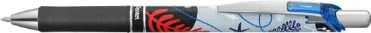 Pentel Energel Boligrafo de Tinta Gel Retractil 0.7mm - Trazo 0.35mm - Recargable - Grip de Agarre - Tinta Color Azul - Diseños Florales Japoneses · Pack de 12 uds.