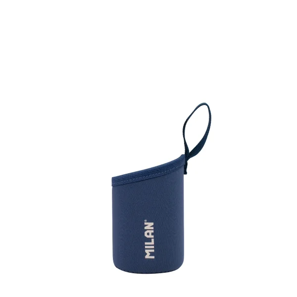 Milan 430 Since 1918 Funda de Neopreno para Botellas Isotermicas de 0.35L - Agarre Antideslizante - Ayuda a Mantener la Temperatura - Protege la Botella - Color Azul Marino