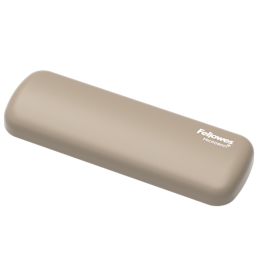 Fellowes Breyta Reposamuñecas para Raton - Proteccion Antibacteriana Microban - Revestimiento Antipolvo - Tacto Suave - Soporte Ergonomico - Alivio del Dolor - 18x6x1.75cm - Color Beige Aren