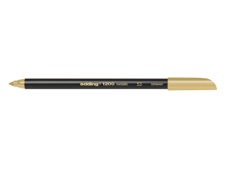 Edding 1200 Rotulador - Punta Redonda - Trazo 1mm - Tinta con Base de Agua - Color Oro · Pack de 10 uds.