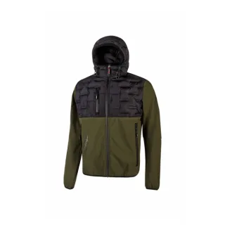 Upower Spock Chaqueta Hibrida Transpirable y Antiviento - Talla 2XL - Cremallera Impermeable, Capucha Ajustable, Plumon Acolchado sin Costuras, Bolsillos Fluorescentes, Proteccion DPI1 - Col