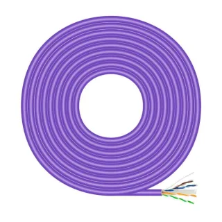 Aisens Bobina de Cable de Red RJ45LSZH Cat.6 UTP Rigido AWG23 CCA (Aleacion) - 500m - Color Violeta