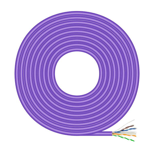 Aisens Bobina de Cable de Red RJ45LSZH Cat.6 UTP Rigido AWG23 CCA (Aleacion) - 500m - Color Violeta