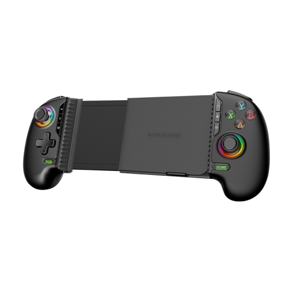 Mars Gaming MGPXPRO Gamepad Multiplataforma - Bluetooth - Autonomia hasta 10h - Vibracion Dual - Bateria 1000mAh - Cable USB-C de 1m - Smartphones hasta 7" - 210x110x53mm - Color Negro