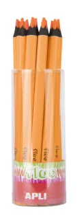 Apli Jumbo Fluor Lapiz Triangulares 5mm de Grosor - Mejor Sujecion y Mayor Cobertura - Color Naranja Fluor · Pack de 18 uds.