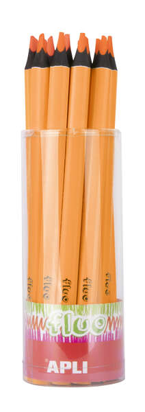 Apli Jumbo Fluor Lapiz Triangulares 5mm de Grosor - Mejor Sujecion y Mayor Cobertura - Color Naranja Fluor · Pack de 18 uds.