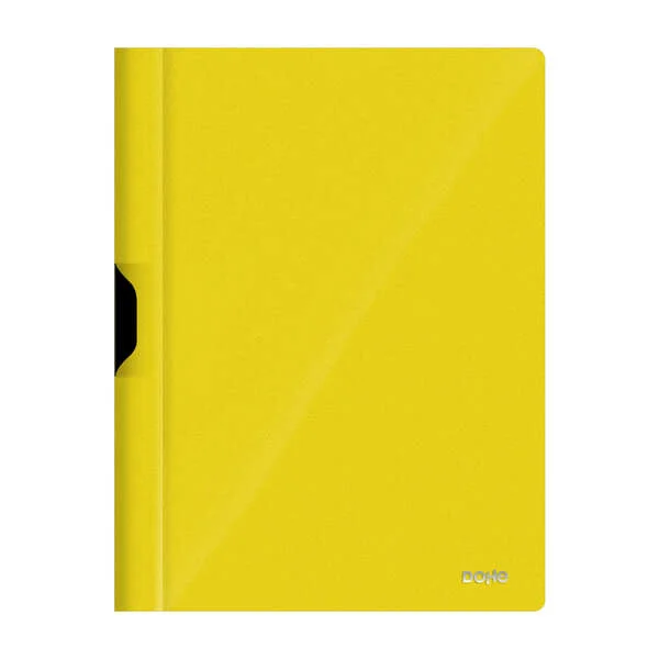 Dohe Dossier con Clip Metalico - Tamaño A4 - Fabricado en Polipropileno Opaco de 350 Micras - Color Amarillo · Pack de 4 uds.
