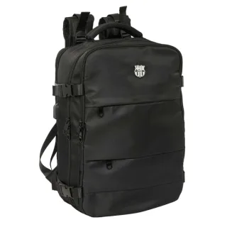 Safta F.C.Barcelona Mochila de Viaje Cabina de 23.1L - Espacio para Portatil hasta 15.6" - USB Integrado - Zapatero con Cremallera - 29x44x19cm - Color Negro