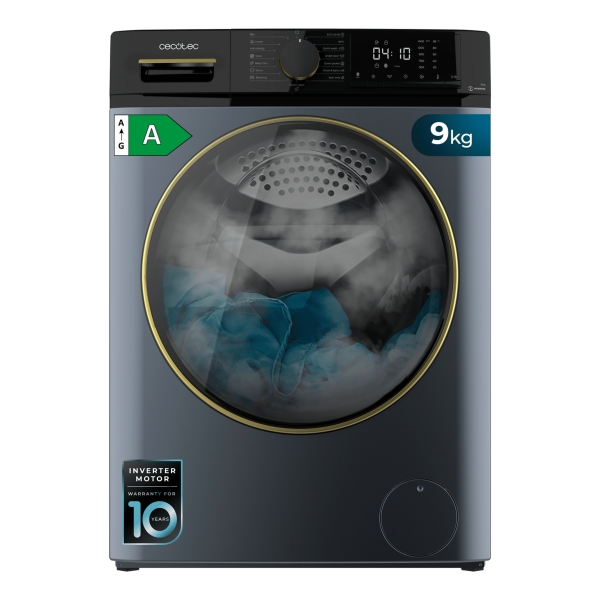 Cecotec Bolero DressCode 9610 Inverter Titanium A Lavadora de Carga Frontal - Capacidad 9kg - Velocidad 1400rpm - Seguro Infantil - Motor Inverter - 15 Programas - Color Azul