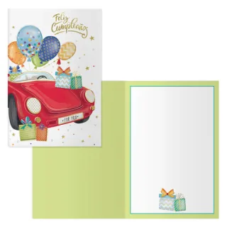 Dohe Pack de 6 Tarjetas de Felicitacion de Cumpleaños - 11.5x17cm - Impresion a Todo Color - Estampaciones con Pelicula de Color - Estampacion en Seco - Papel Offset Blanco de 300gr - Incluy